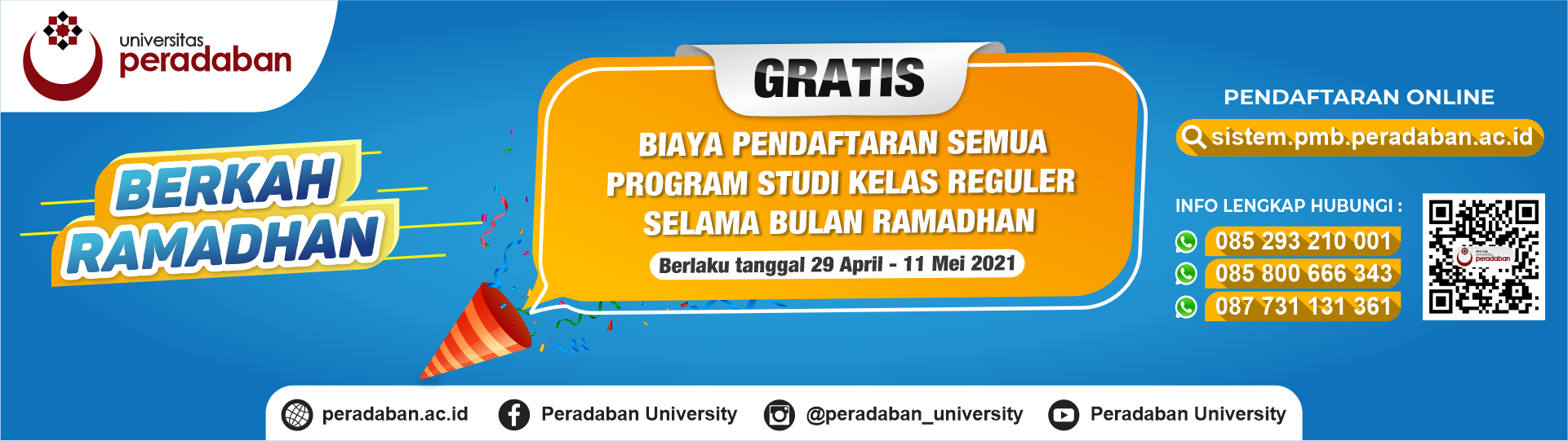 Banner Gratis Biaya Pendaftaran Bulan Ramadhan